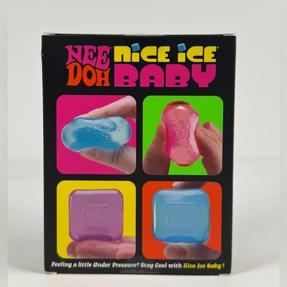 NeeDoh Nice Ice Baby 4 pack, Set of Four Nee Doh Mini Nice Cube Pink Blue Purple - Picture 4 of 5